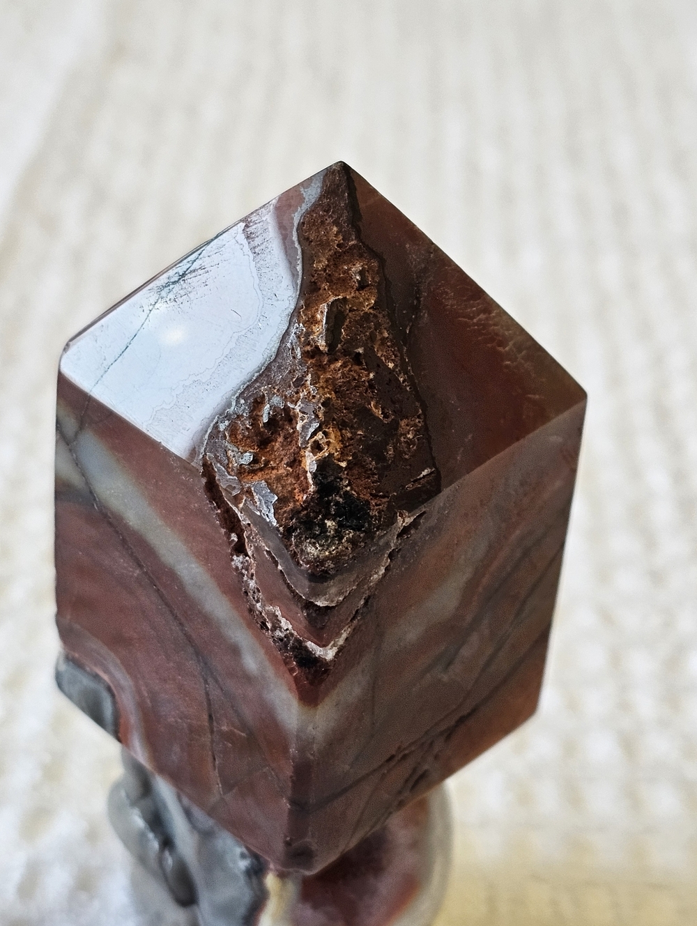 Natural Mexican Lace Agate Crystal Skull Tower - Picture 7 of 12